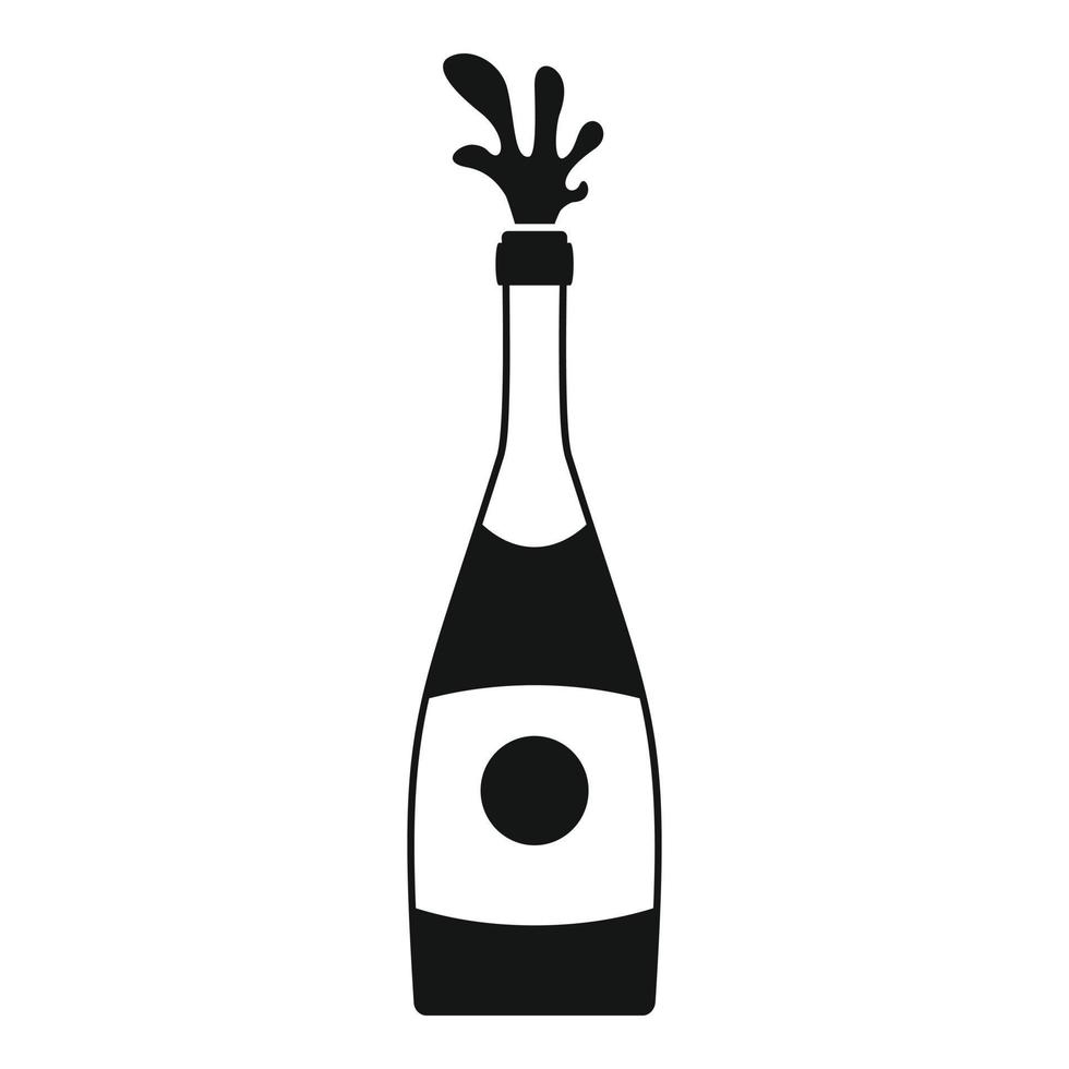 icono de botella de champán splash, estilo simple vector