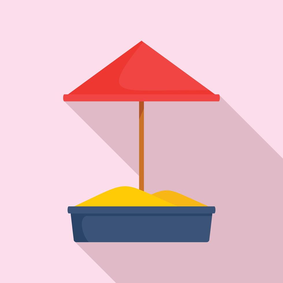 Sand kid playground icon, flat style vector