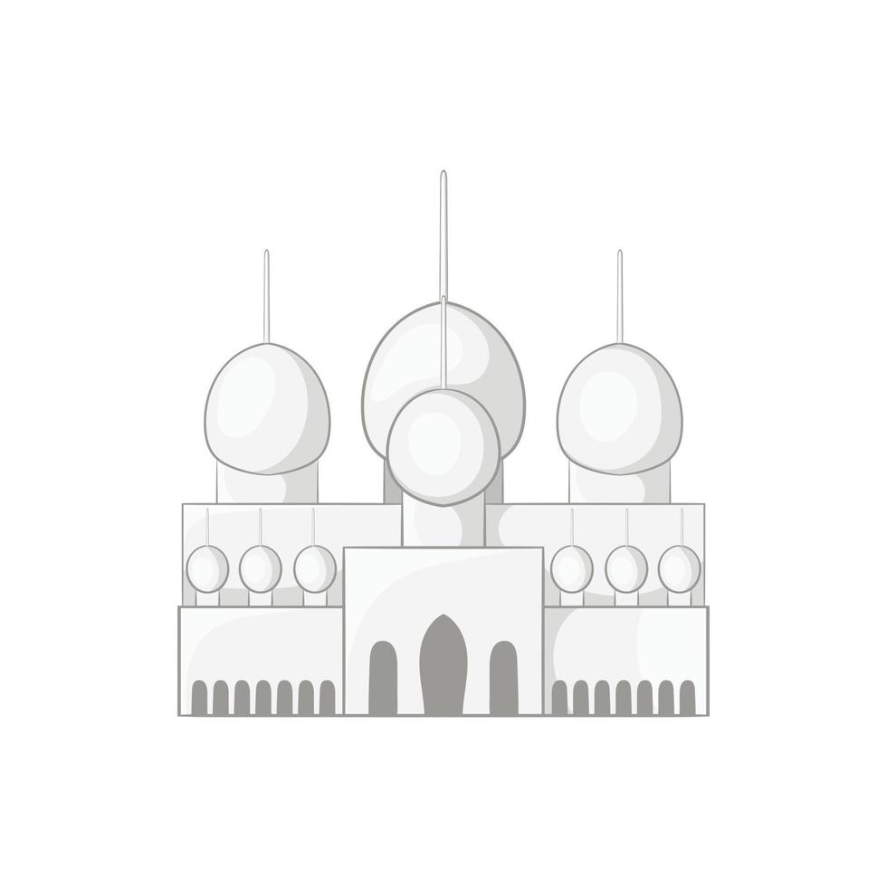 Mezquita en el icono de los Emiratos Árabes Unidos, estilo de dibujos animados vector