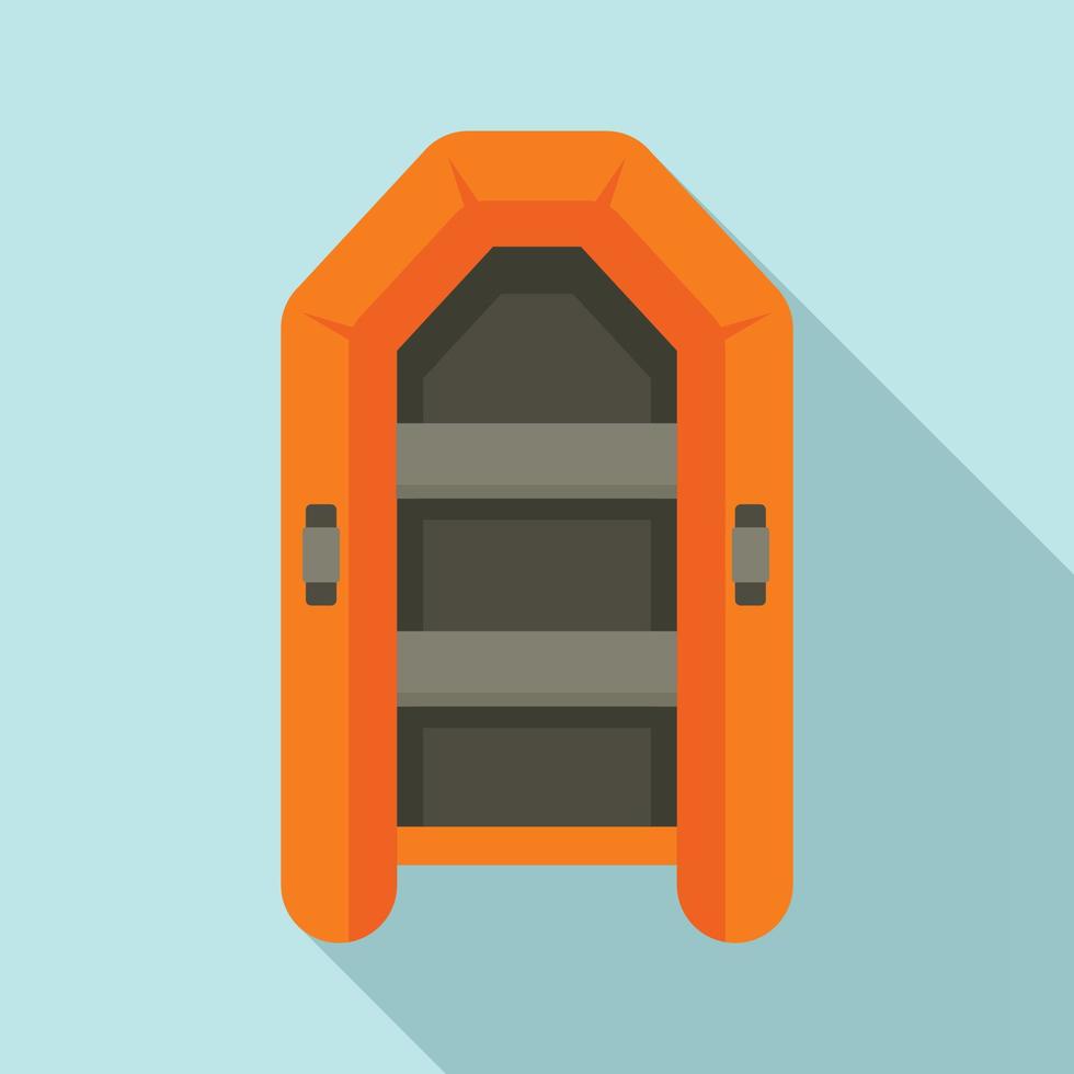 Rubber inflatable boat icon, flat style vector