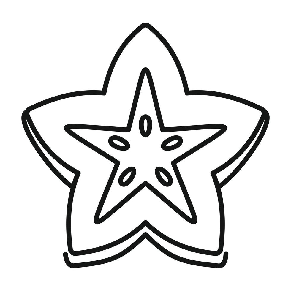 Cutted carambola icon, outline style vector