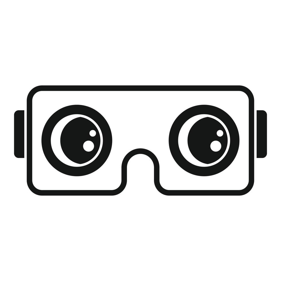 Vr game goggles icon, simple style vector