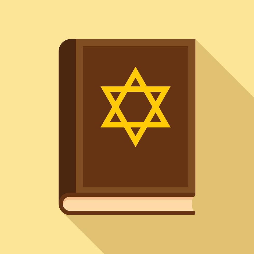 Torah book icon, flat style vector
