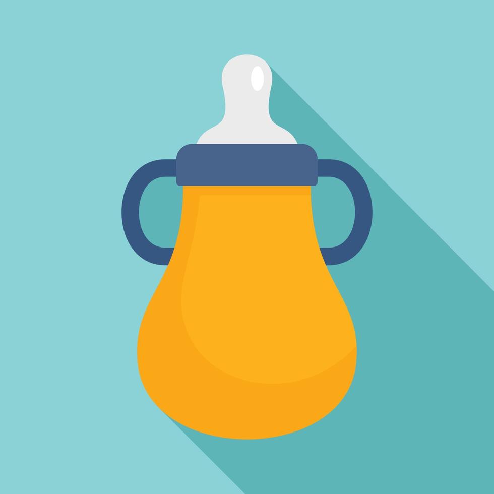 Baby water bottle icon, flat style vector