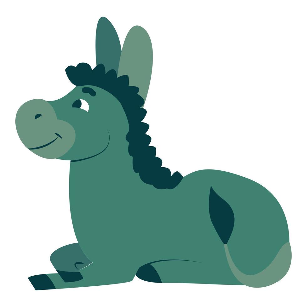 Donkey icon, cartoon style vector