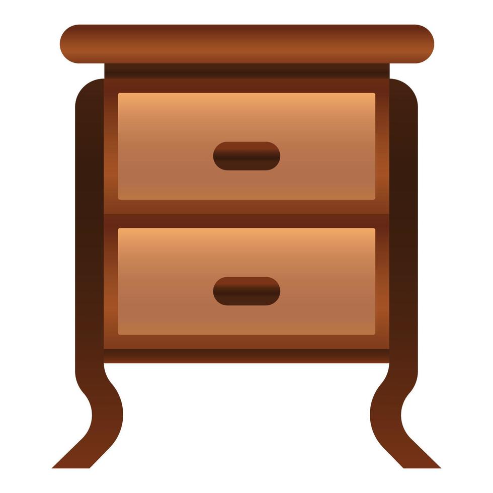 Antique nightstand icon, cartoon style vector