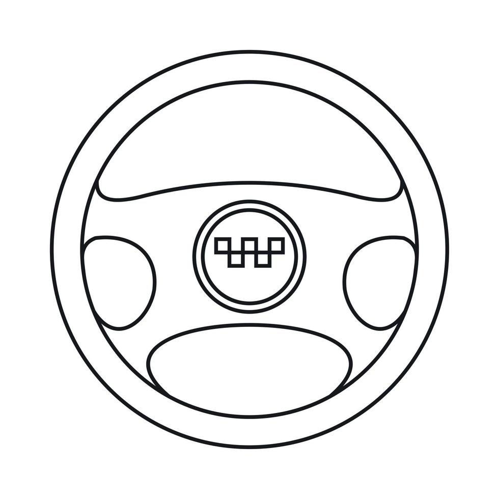 Steering wheel of taxi icon, outline style vector