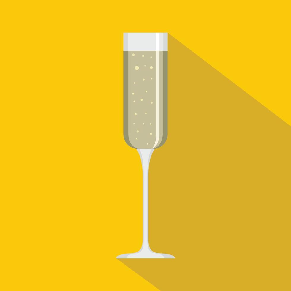 Champagne glass icon, flat style vector