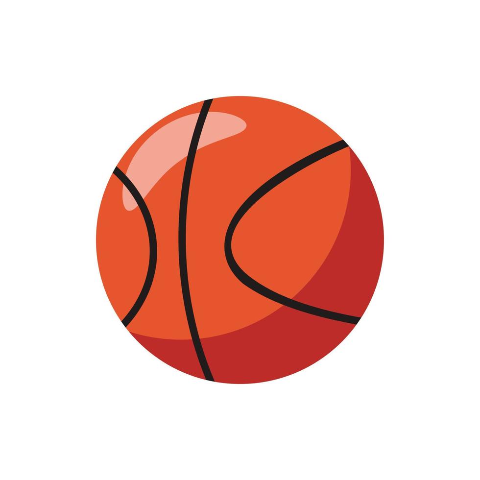 icono de pelota de baloncesto, estilo de dibujos animados vector