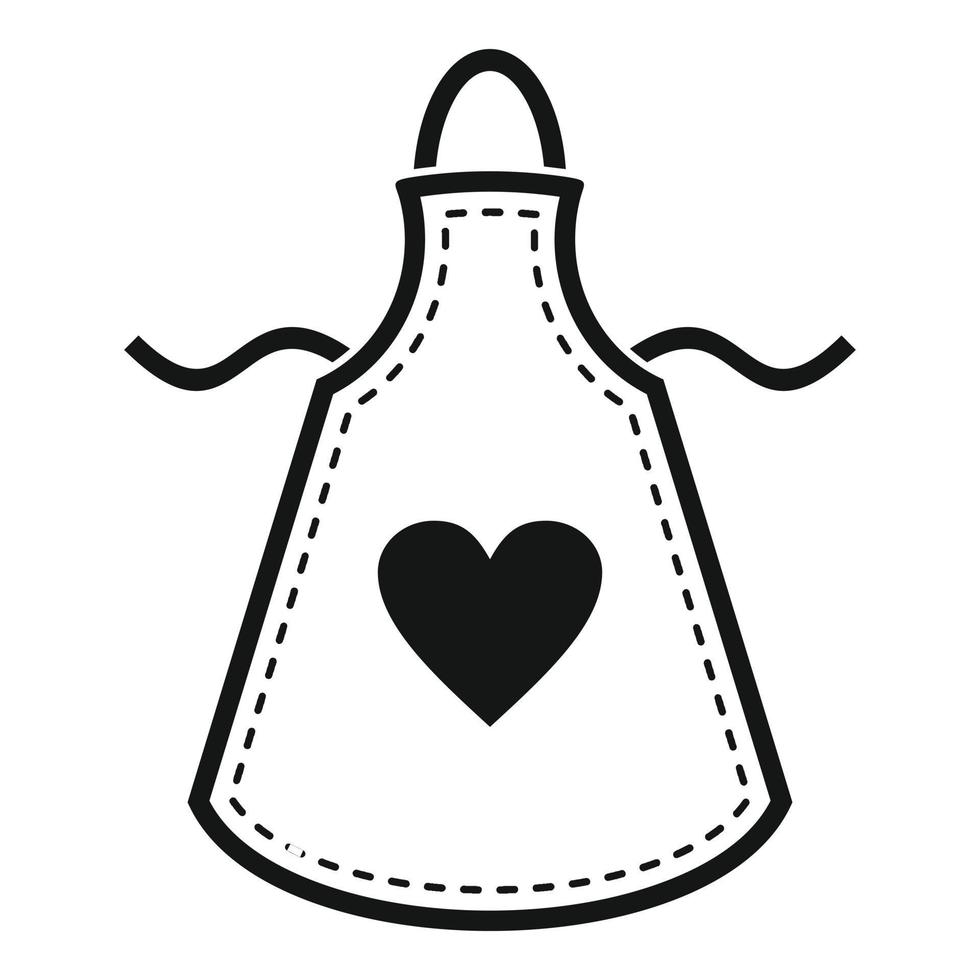 Heart apron icon, simple style vector