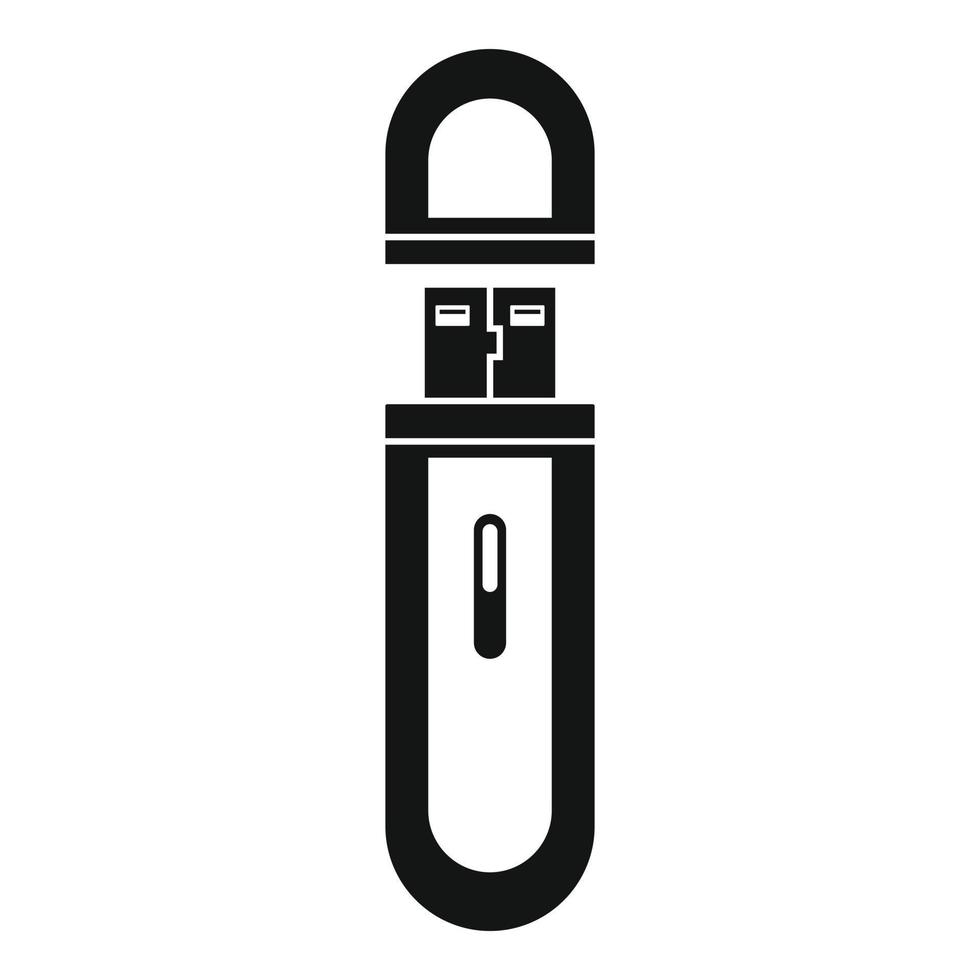 Usb flash drive icon, simple style vector