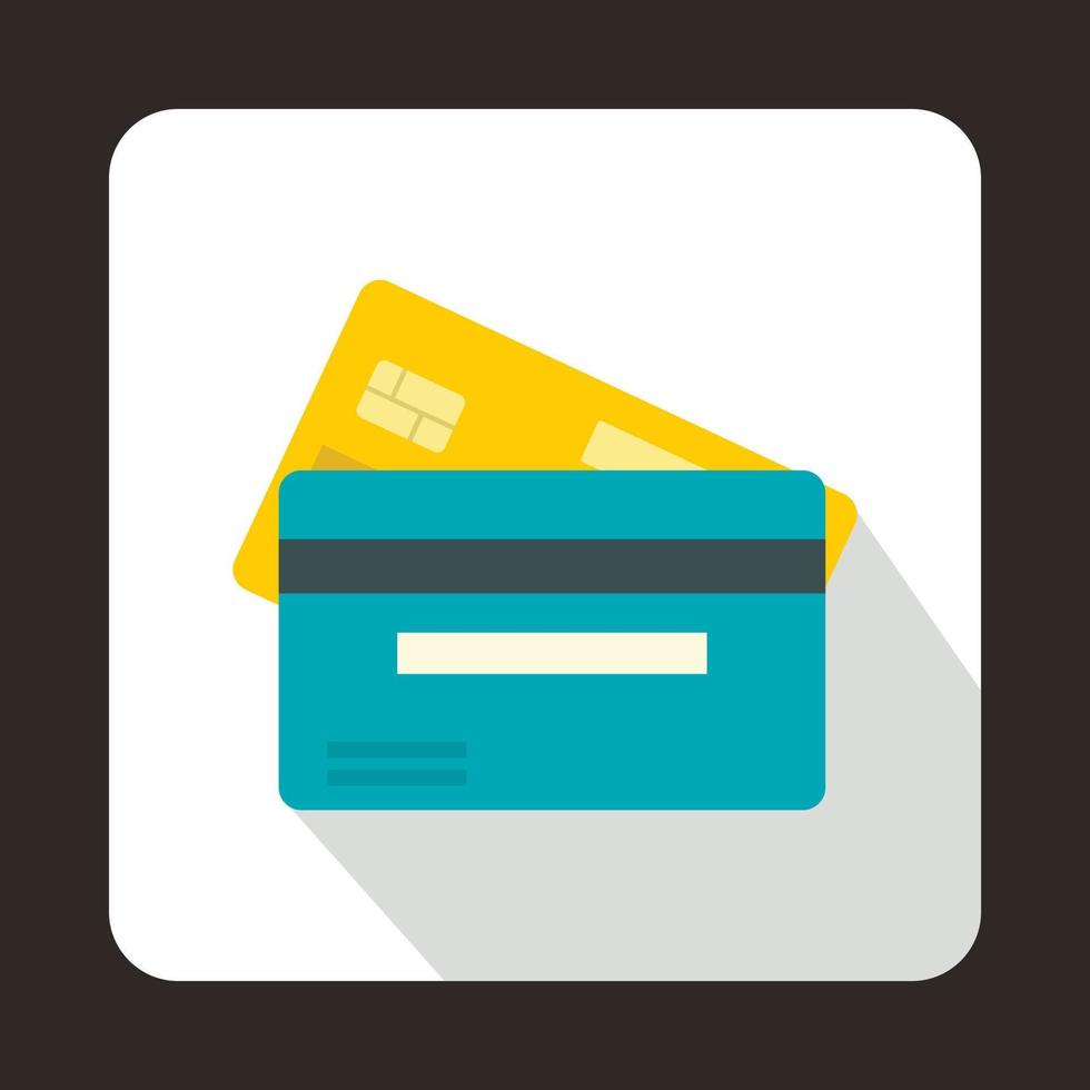 Credit card icon, flat style vector