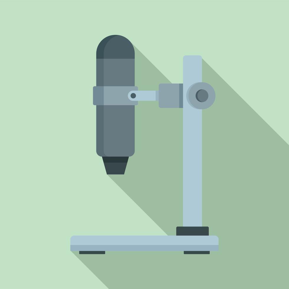 Hospital microscope icon, flat style vector