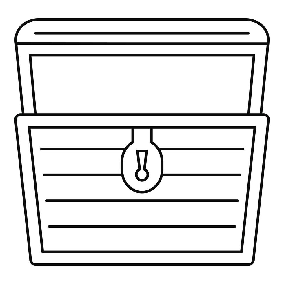 Open treasure chest icon, outline style vector