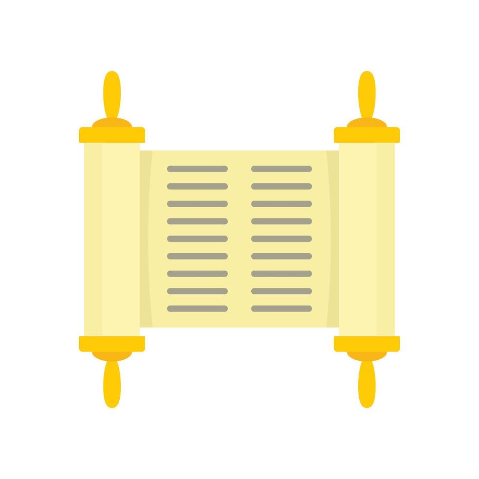 Old book rolled papyrus icon, flat style vector