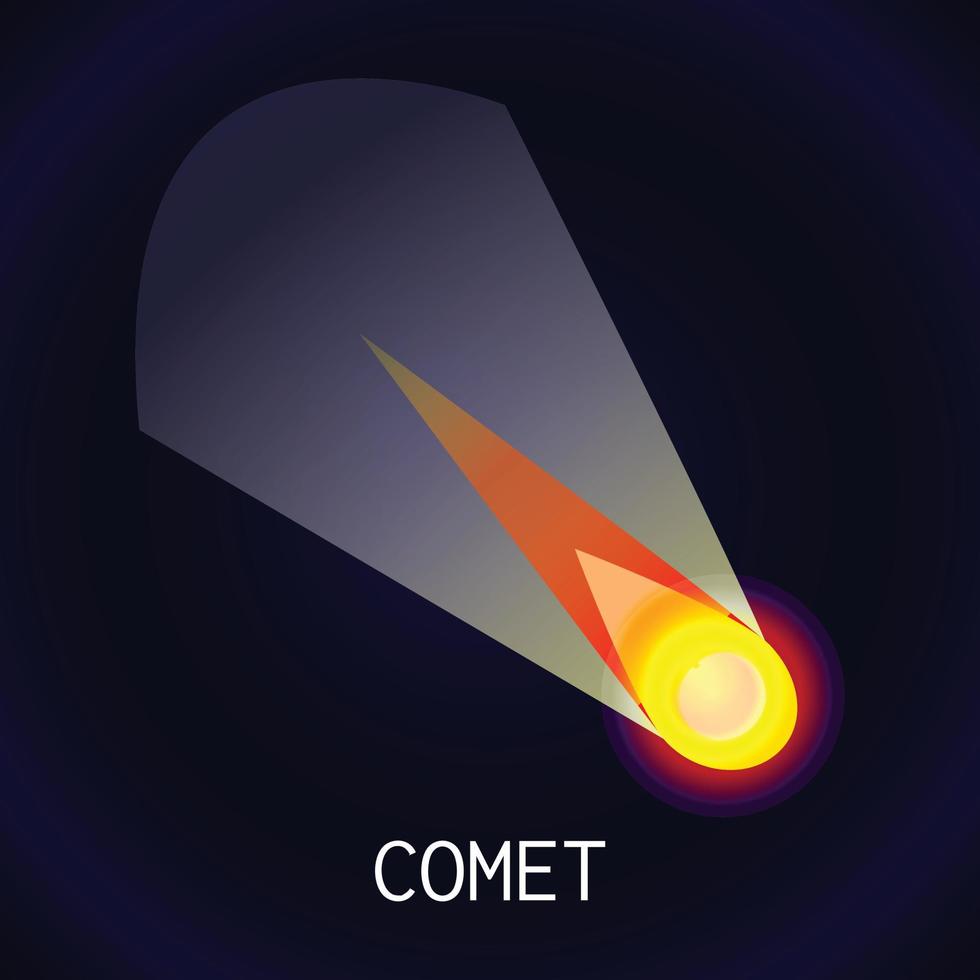 Comet icon, cartoon style vector