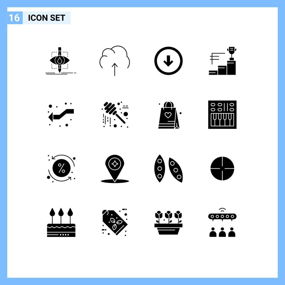 Stock Vector Icon Pack of 16 Line Signs and Symbols for trophy achievements server down user Editable Vector Design Elements