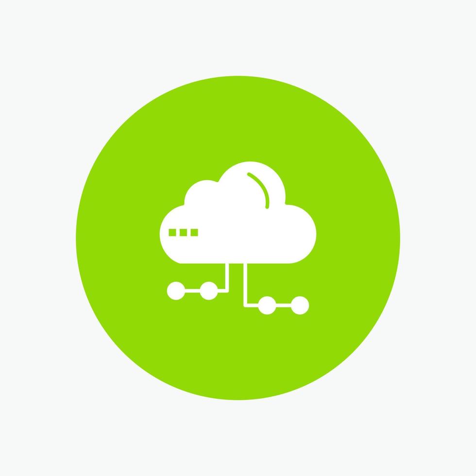 Cloud Share Computing Network white glyph icon vector
