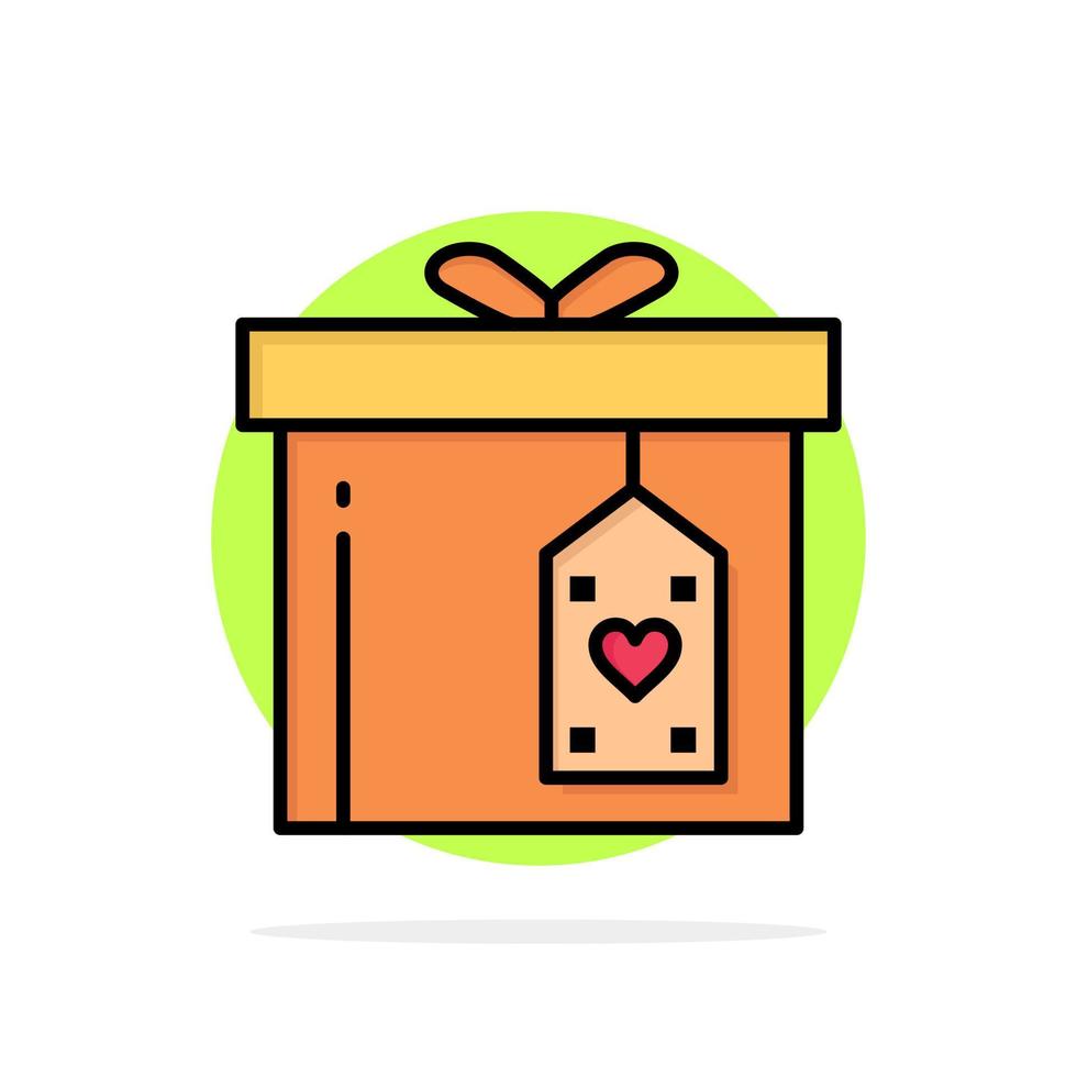 caja de regalo caja sorpresa entrega círculo abstracto fondo color plano icono vector