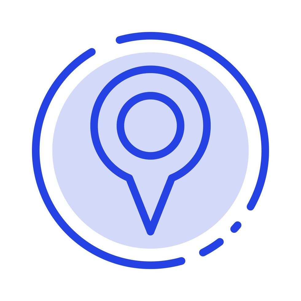 Geo location Location Map Pin Blue Dotted Line Line Icon vector