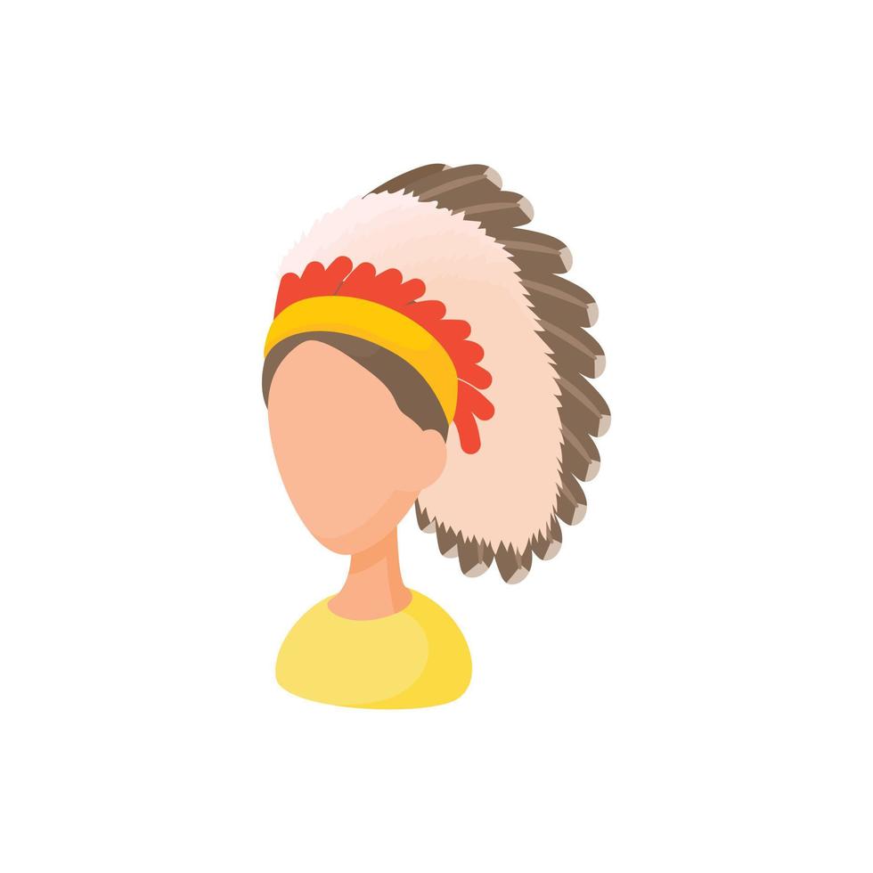 American Indian icon, cartoon style vector