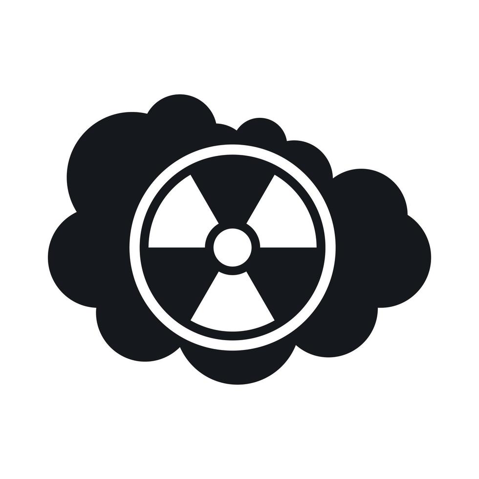 Cloud and radioactive sign icon, simple style vector