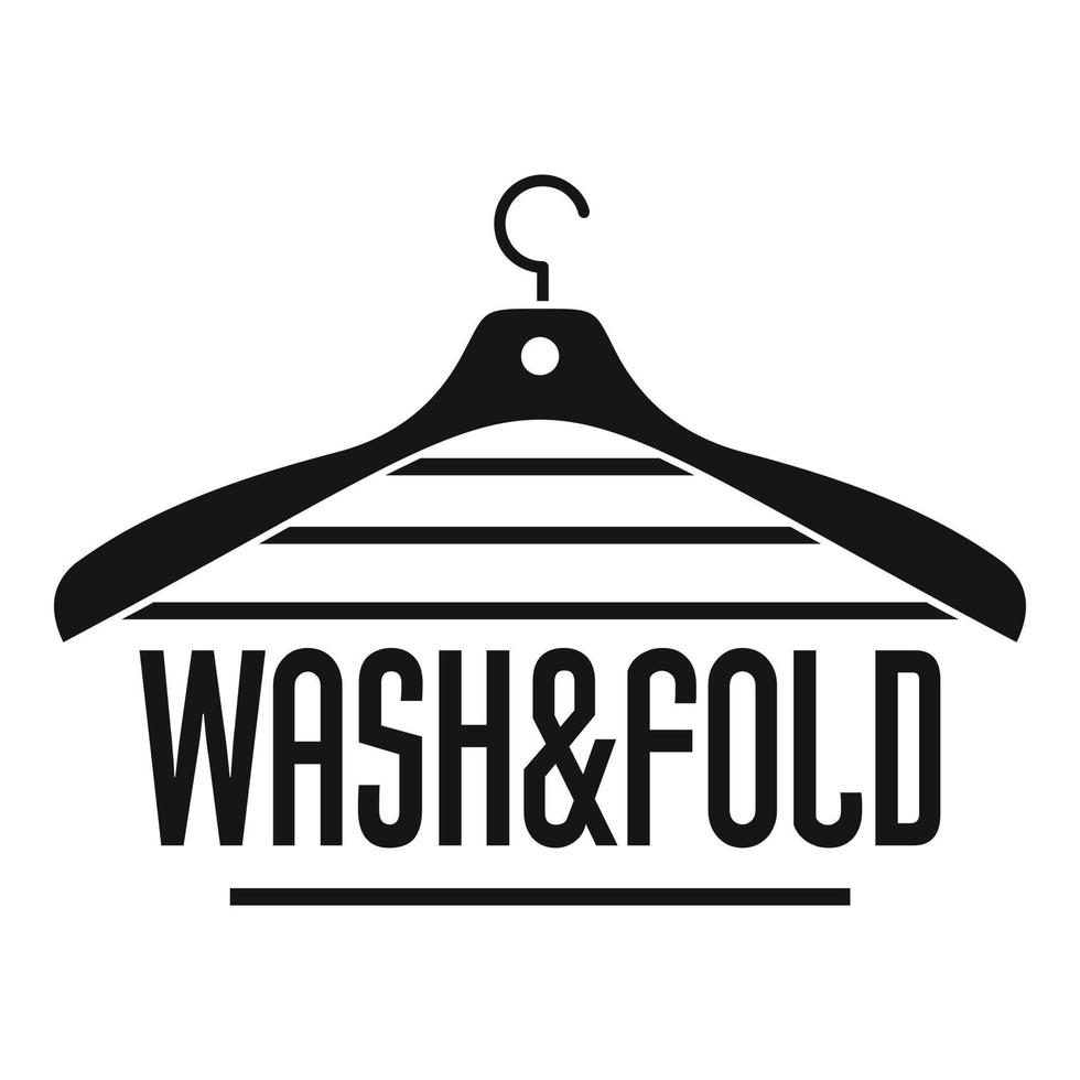 Laundry wash and fold hanger logo, simple style vector