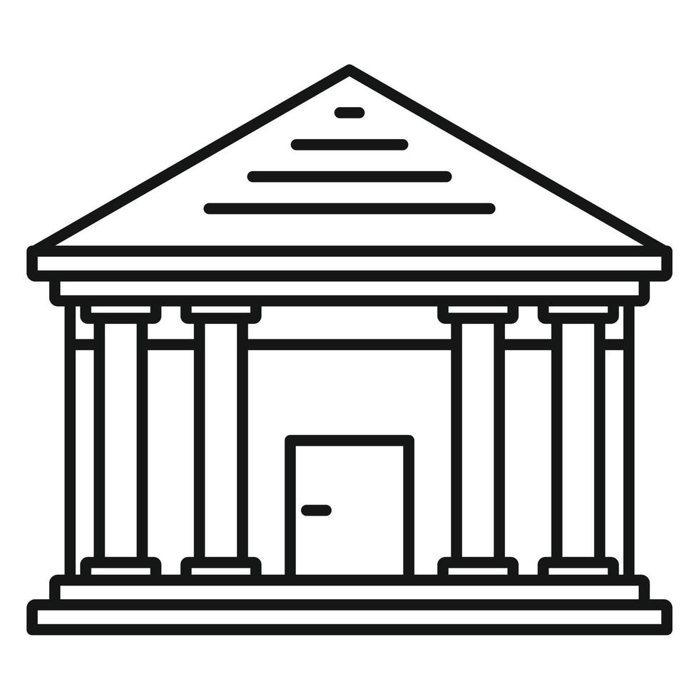 icono de palacio de justicia de piedra, estilo de contorno vector