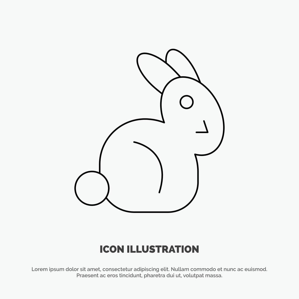 Bunny Easter Rabbit Line Icon Vector