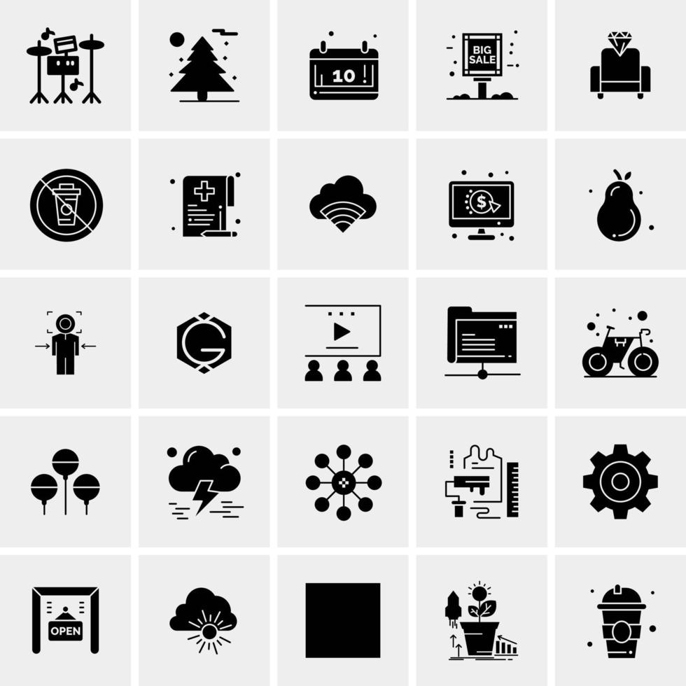 25 iconos de negocios universales vector ilustración de icono creativo para usar en proyectos relacionados con la web y dispositivos móviles