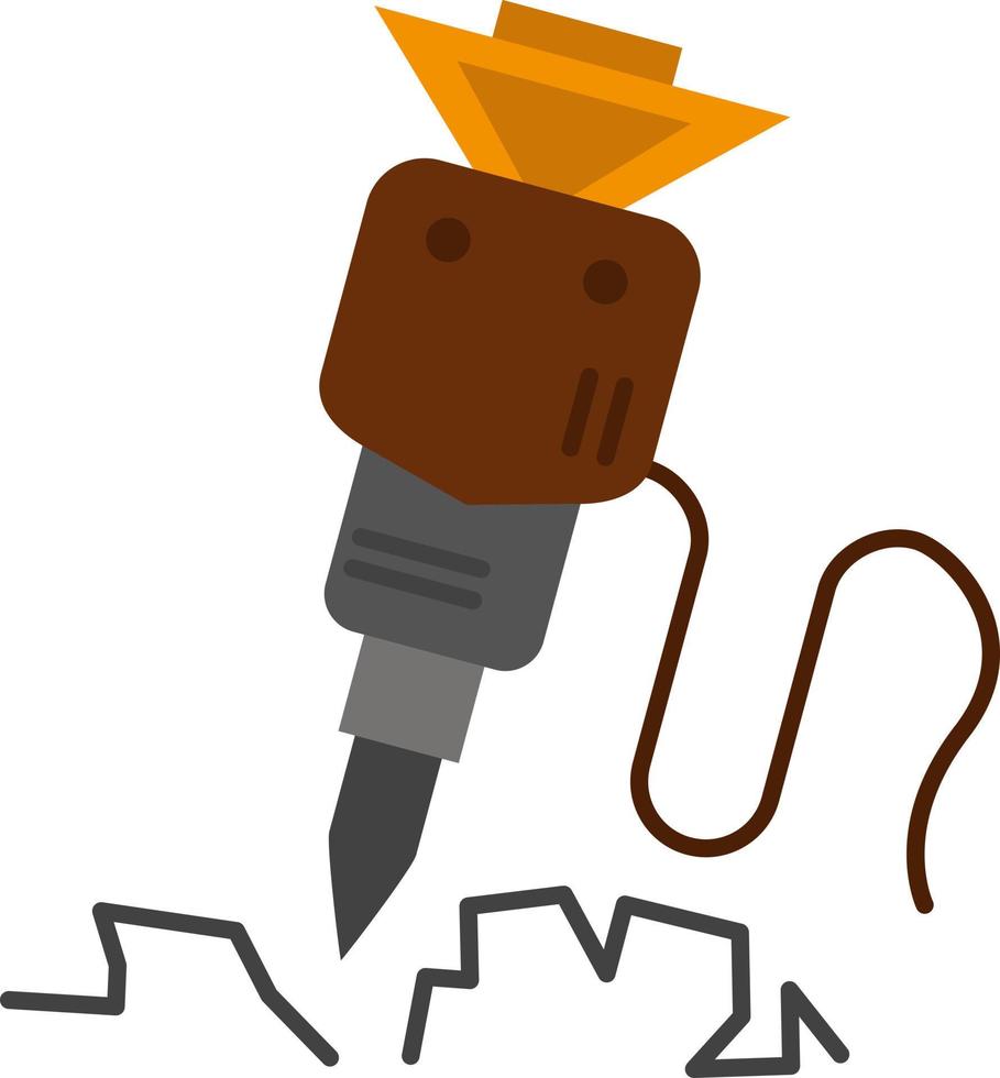 Drill Building Construction Repair Tool  Flat Color Icon Vector icon banner Template