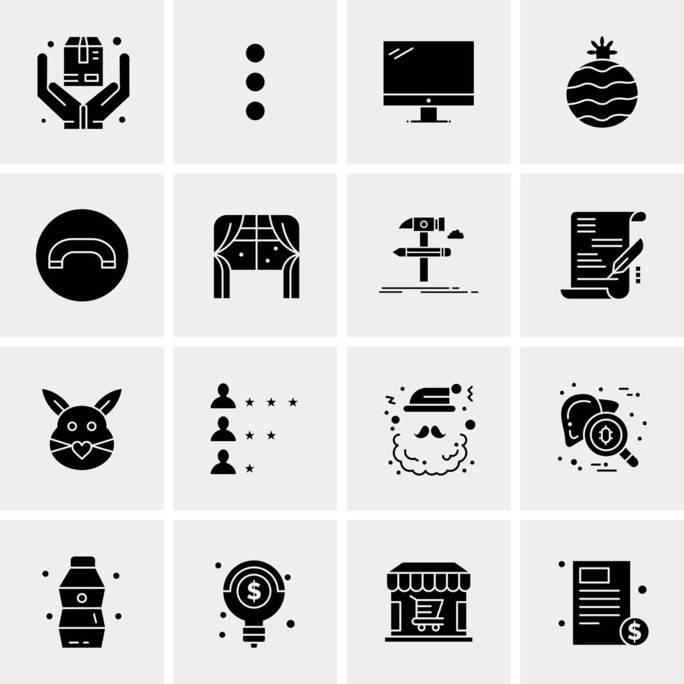 16 iconos de negocios universales vector ilustración de icono creativo para usar en proyectos relacionados con la web y dispositivos móviles