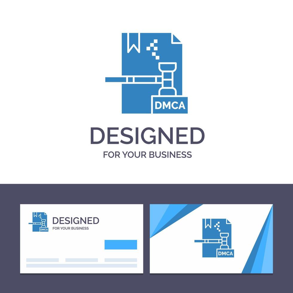 Creative Business Card and Logo template Business Copyright Digital Dmca File Vector Illustration