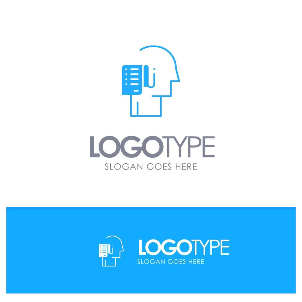Human List Person Schedule Tasks Blue Solid Logo with place for tagline vector