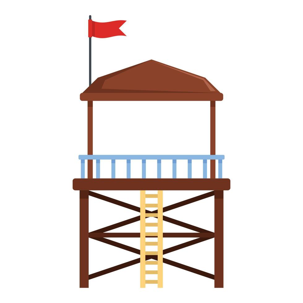 Rescue tower icon, flat style vector