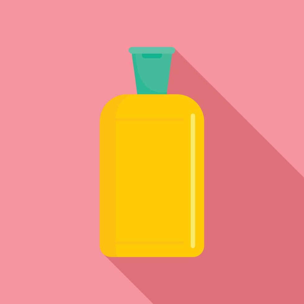 Yellow plastic bottle icon, flat style vector