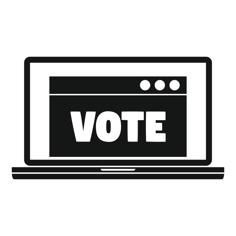 Online vote icon, simple style vector