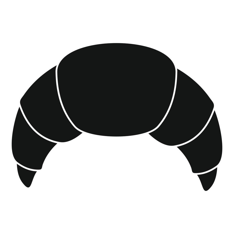 Croissant icon, simple black style vector