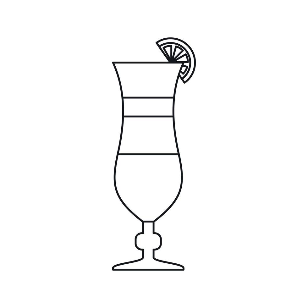 Cocktail icon, outline style vector