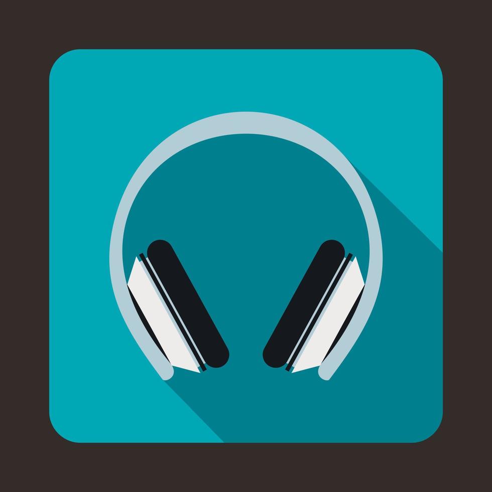 Protective headphones icon, flat style vector