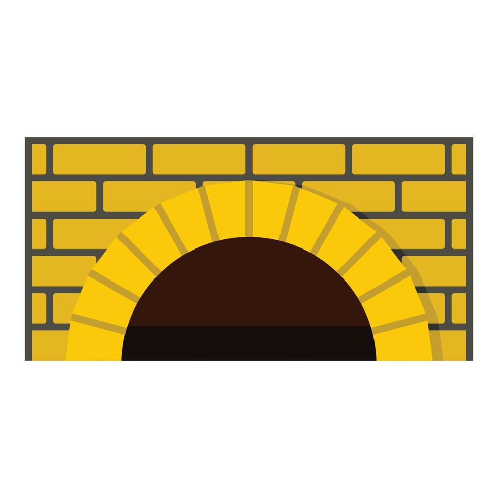 Brick oven icon, cartoon style vector