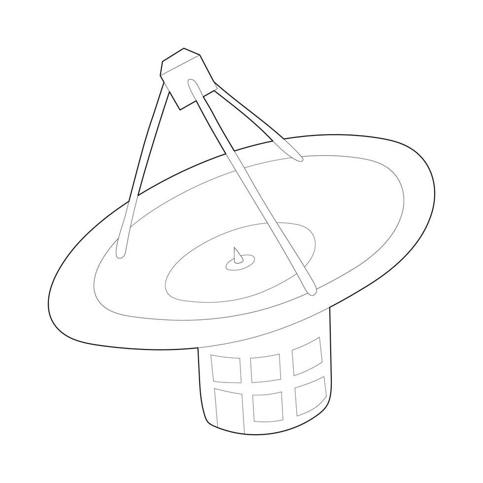 Satellite communication station icon outline style vector