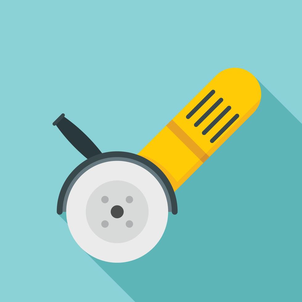 Electric angle grinder icon, flat style vector