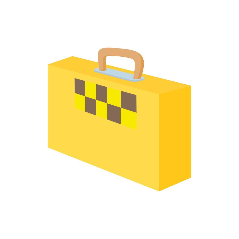 Yellow suitcase with a taxi sign icon vector
