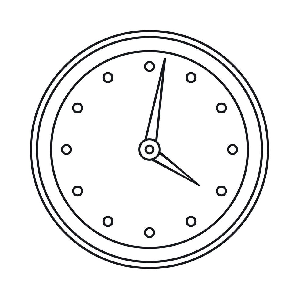 icono de reloj, estilo de esquema vector