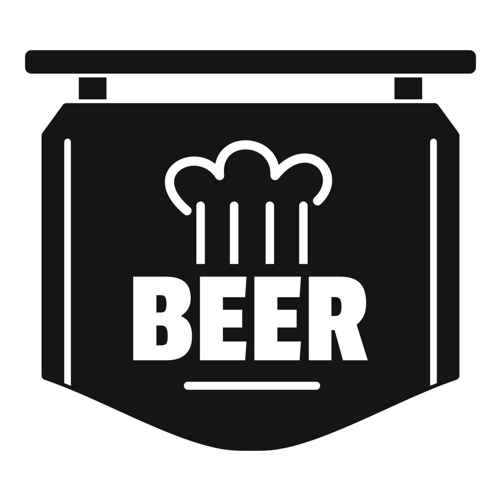 Label of beer icon, simple style. vector