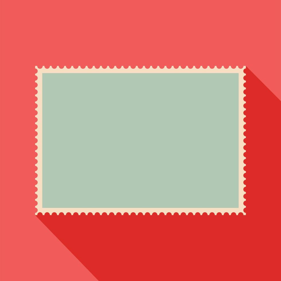 Empty postage stamp icon, flat style vector