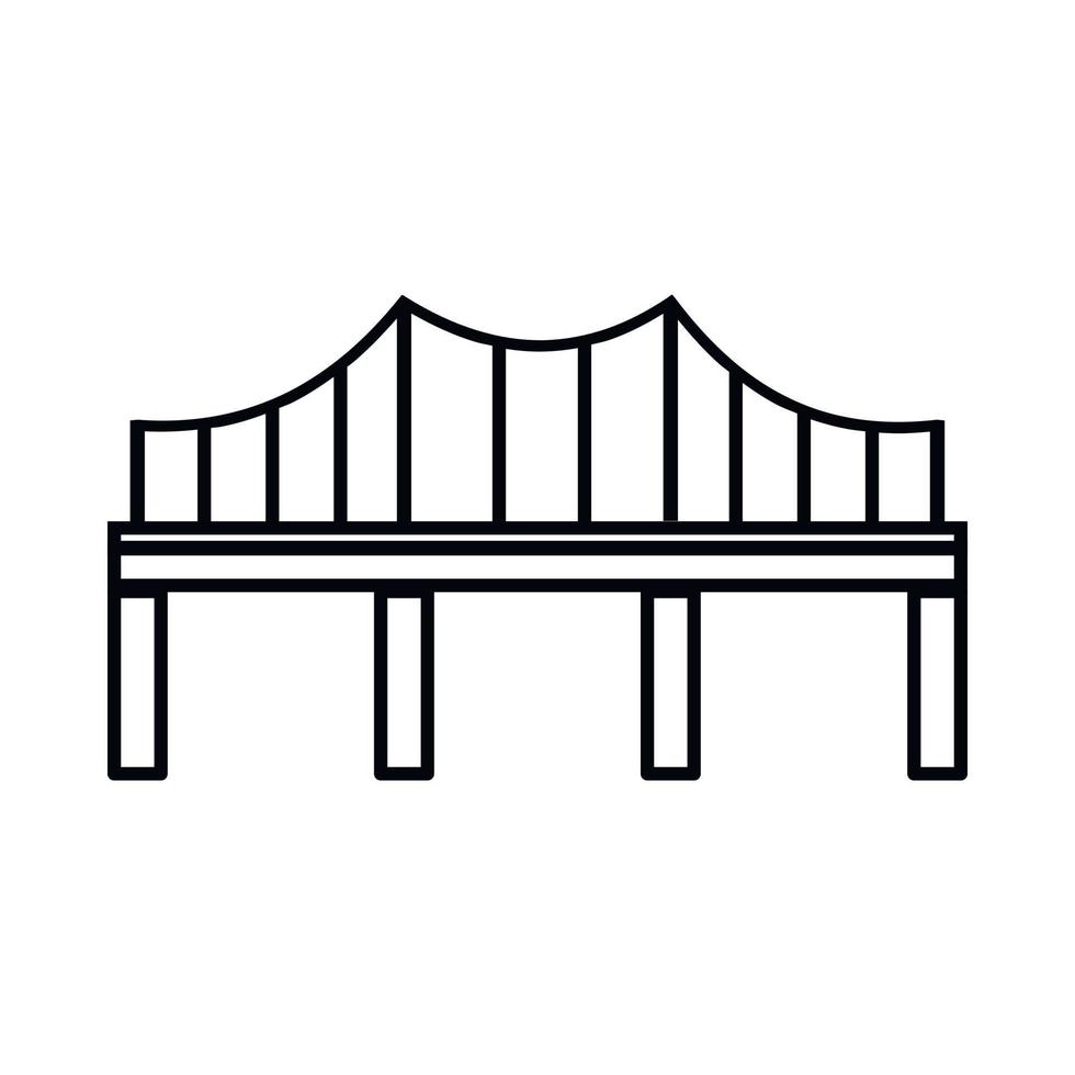 Bridge icon, outline style vector