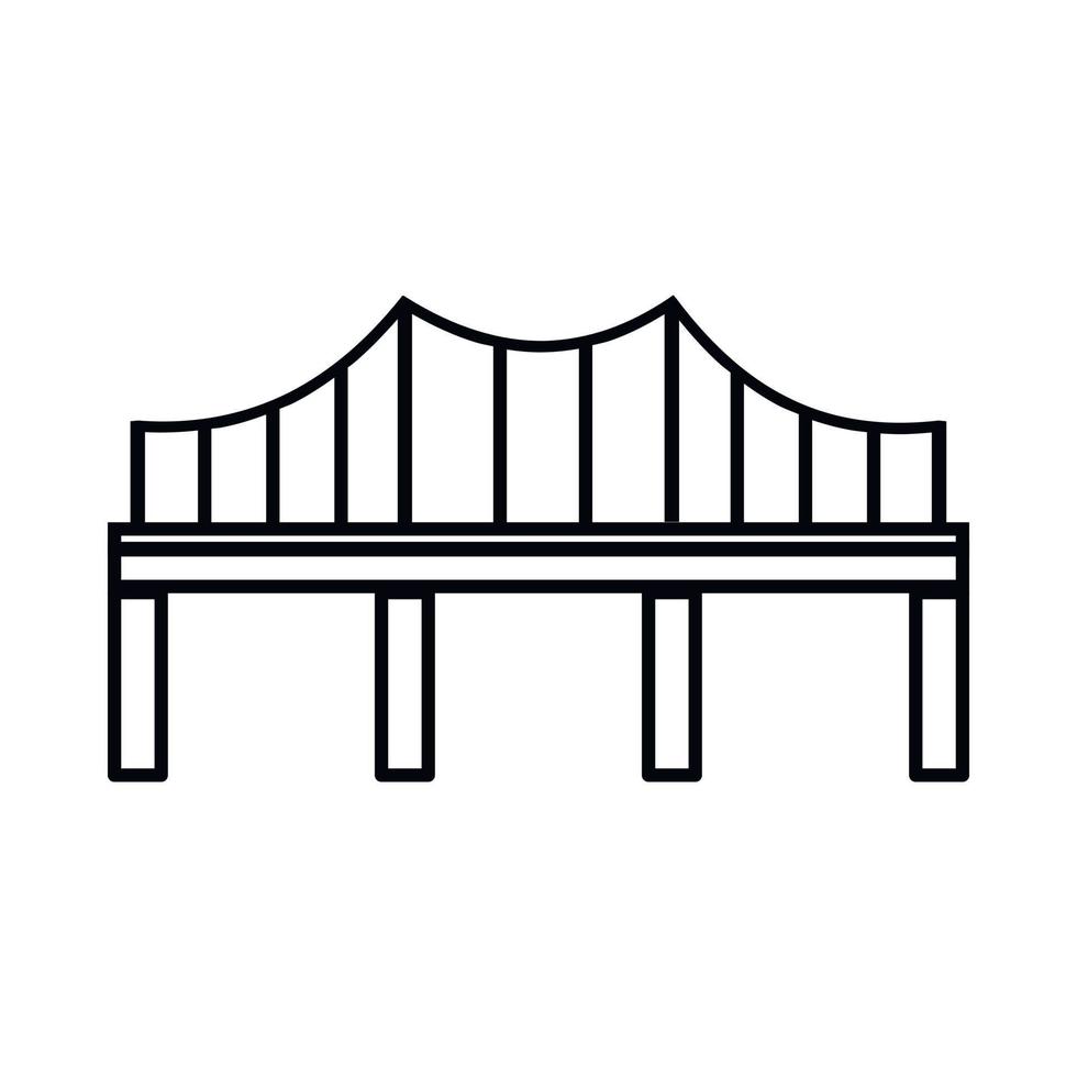 Bridge icon, outline style vector