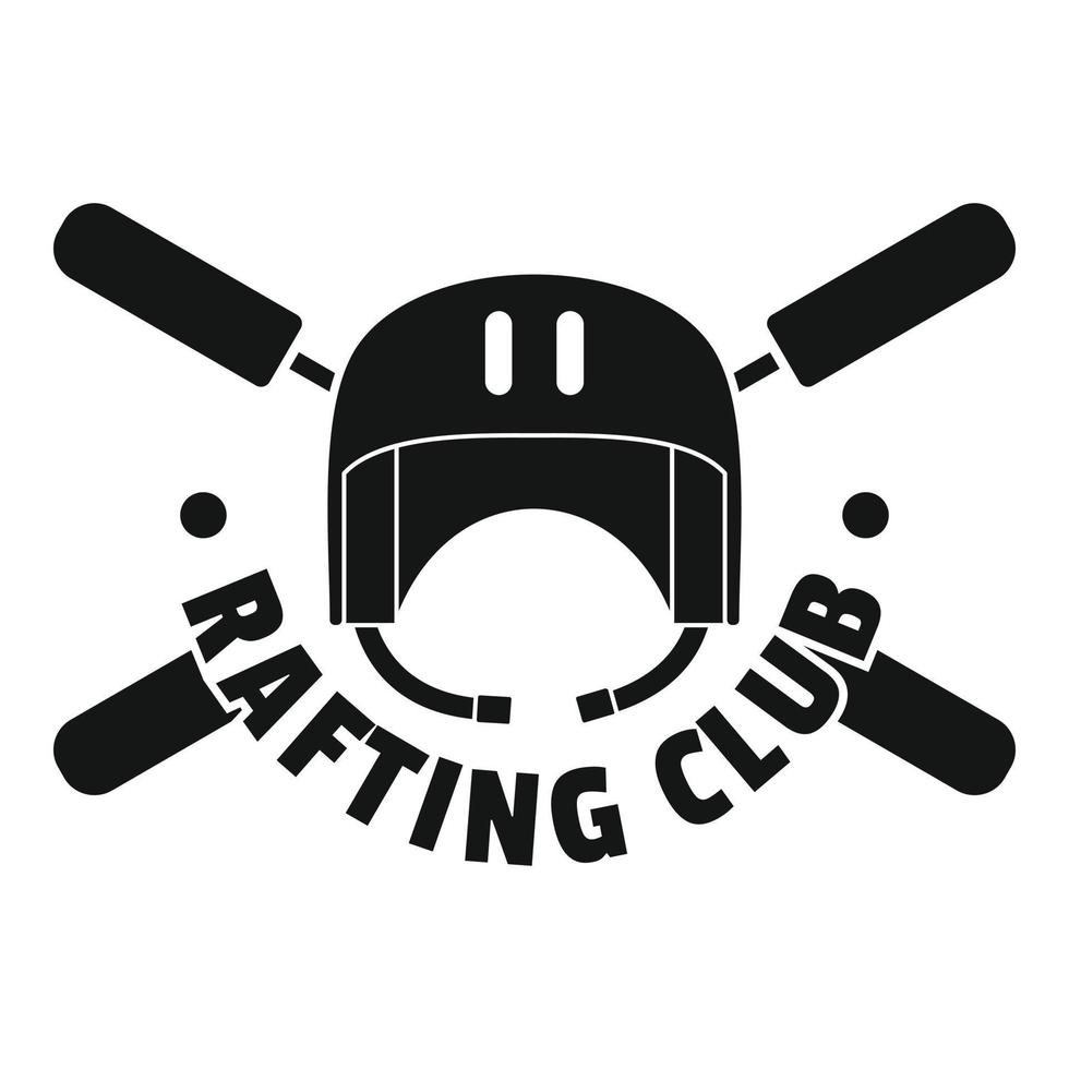 Rafting club helmet logo, simple style vector